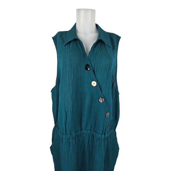 Soft Surroundings Rio Jumpsuit Sleevless Spruce Green Women's 3X NWT MSRP $110 - Picture 2 of 9